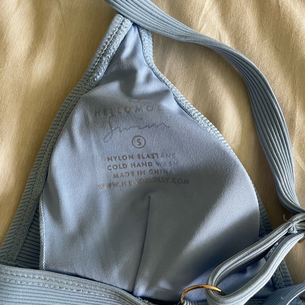 Hello Molly Light Blue Ribbed Bikini Set - Picture 4 of 4
